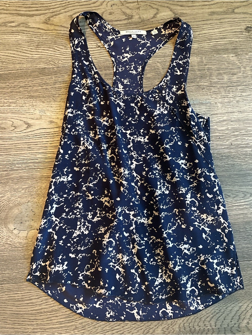 Bella Luxx Marbled Silk Racerback Tank Top